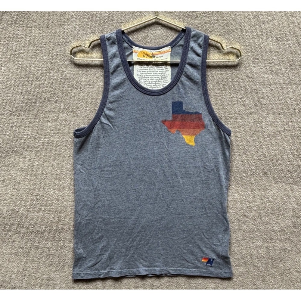 Aviator Nation 2016 ACL Austin City Limits Tank Top Mens Large Blue-Gray GUC